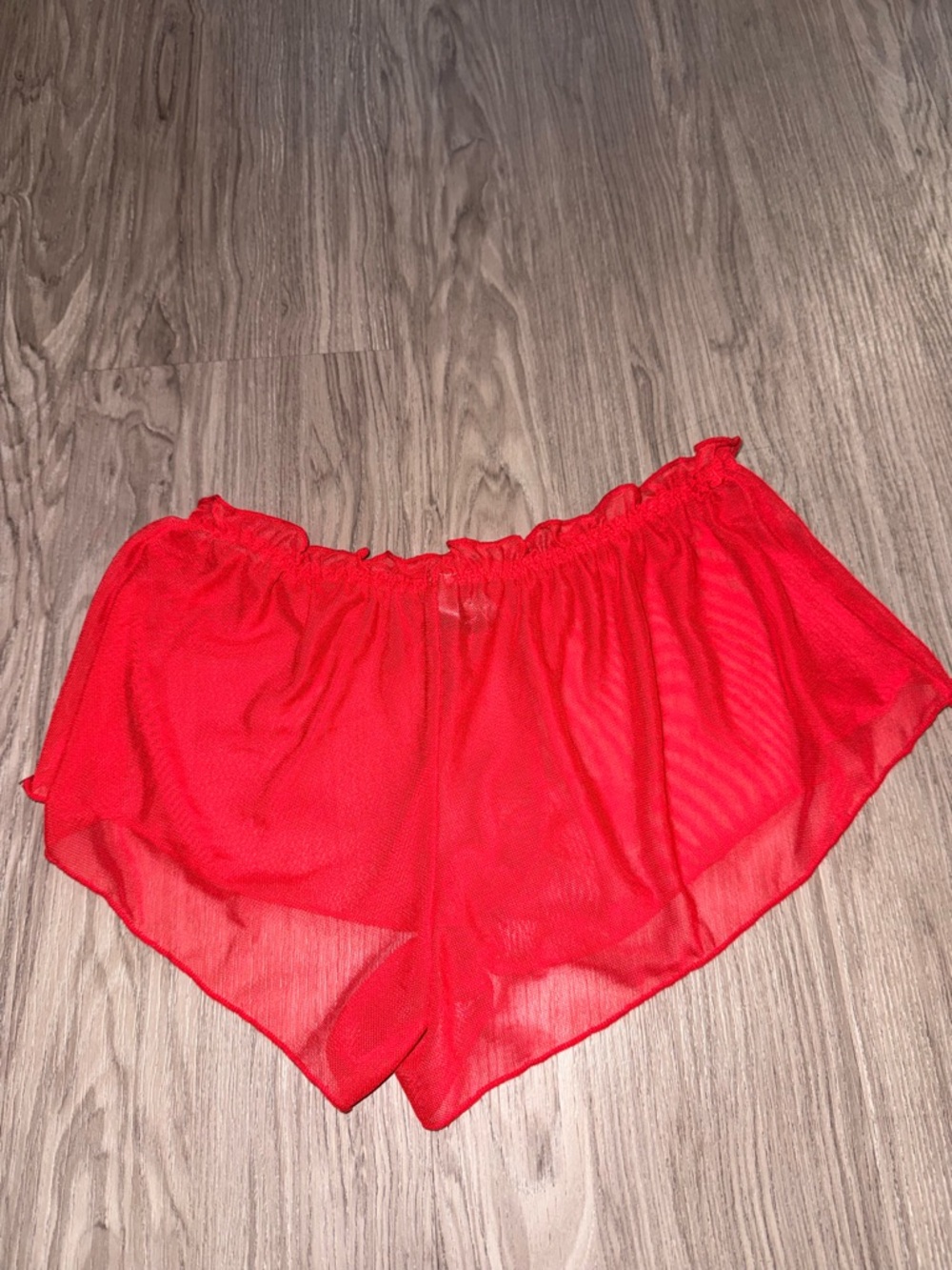 Daisy Fuentes Bright Red Sheer Lounge Shorts - Picture 1 of 3